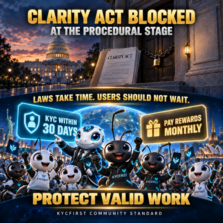 The CLARITY Act just failed a Senate door vote.