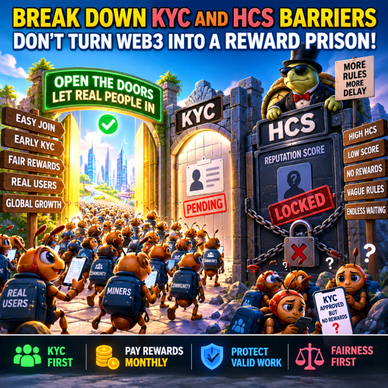 🐢 BREAK DOWN KYC AND HCS BARRIERS – DON’T TURN WEB3 INTO A REWARD PRISON!